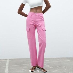 NWT Zara Vibrant Pink Trousers